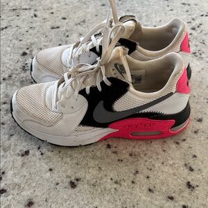 Nike Women's White, Black, and Pink Air Max